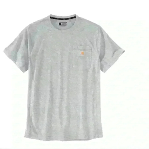 New Carhartt Force Short Sleeve Gray Pocket Tee - Picture 1 of 8
